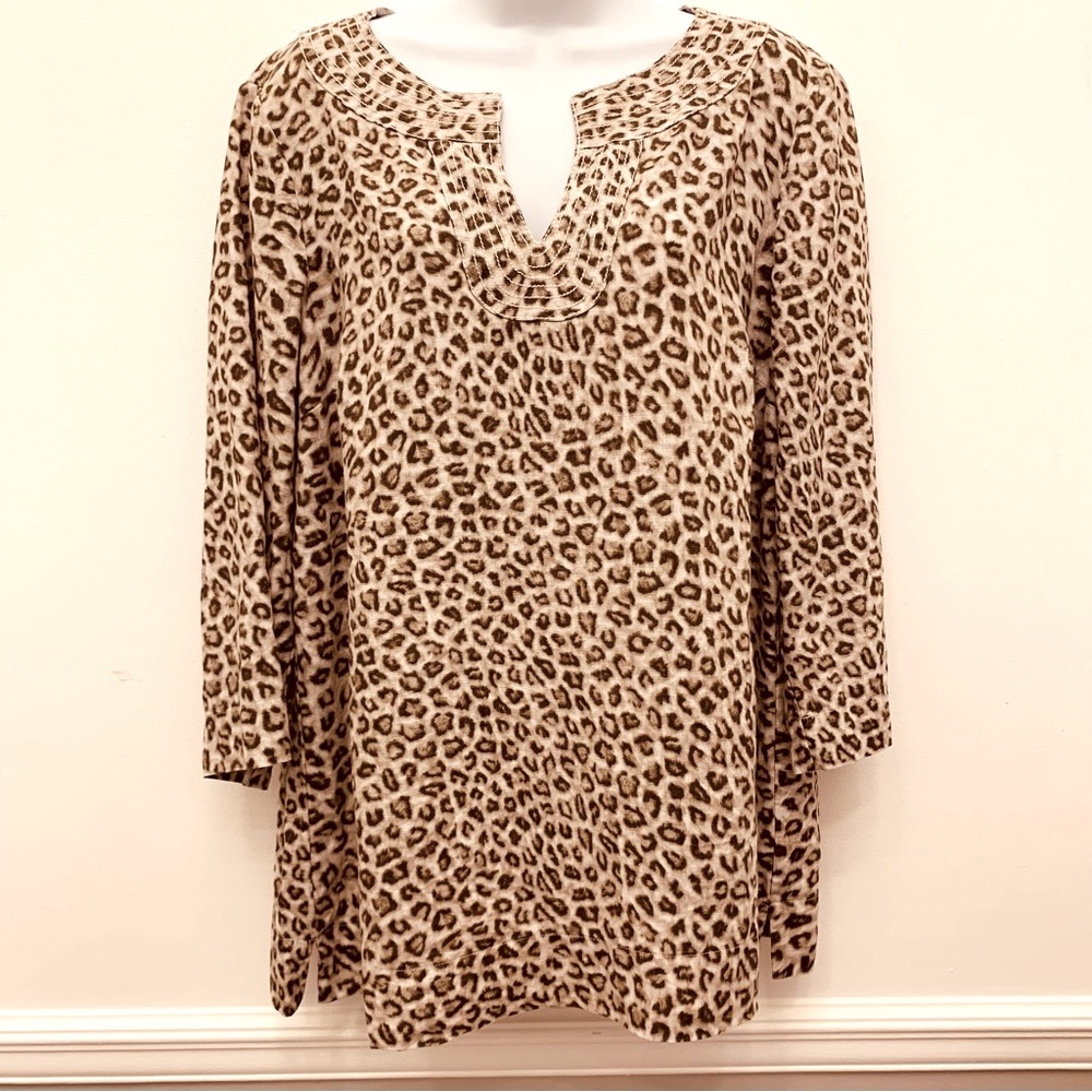 Jones New York Sport Linen Animal Print  Lg